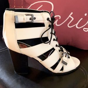G by Guess white booties
